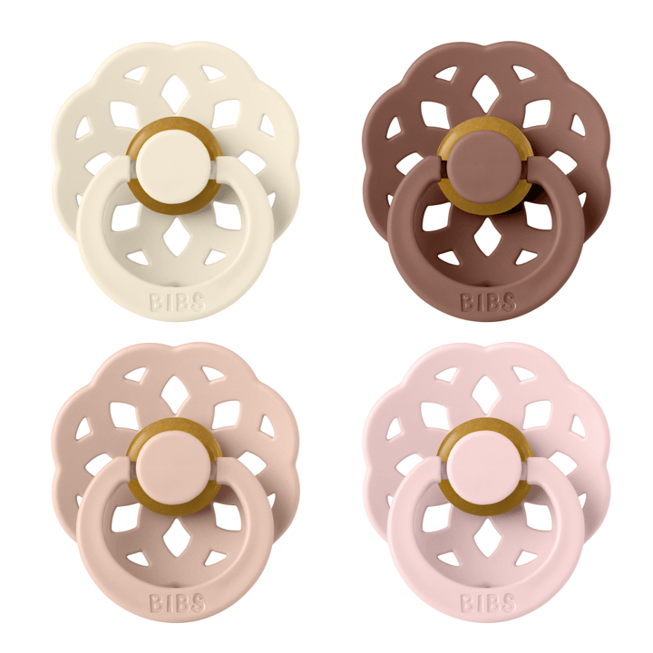 Nappar Boheme 4-Pack Latex - Ivory/Blush/Wood/Blossom BIBS