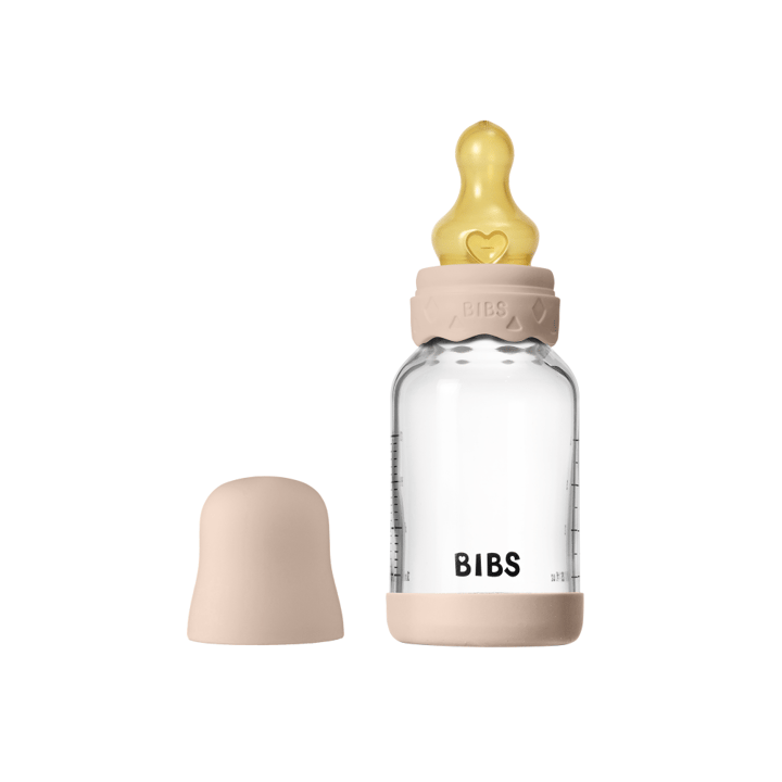 Nappflaska Glas Baby Latex Slow Flow - Blush